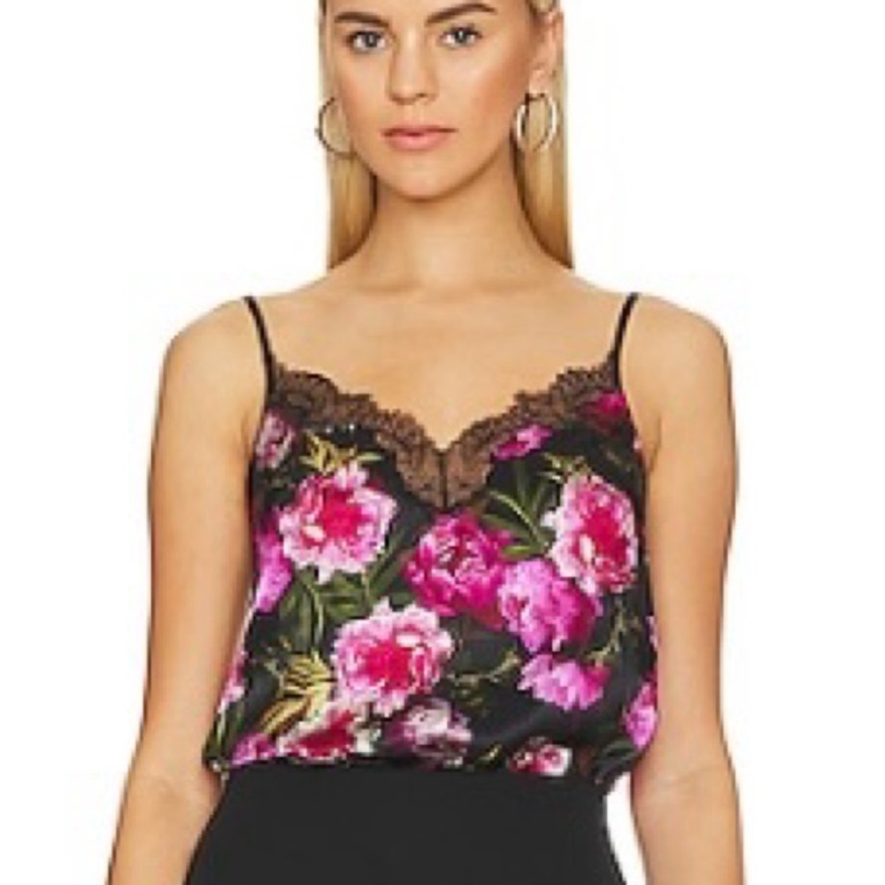 Floral Lace Trim Camisole